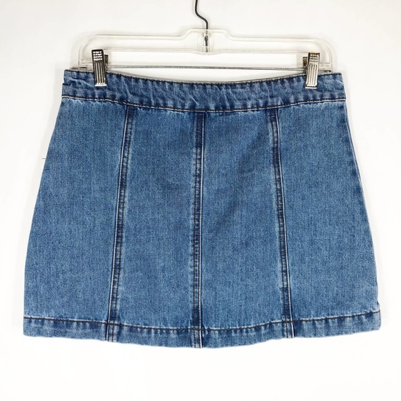 Altard State Small Monana Skirt Denim Jean Blue Front Full Zip Mini Women 750‎ - Picture 5 of 8